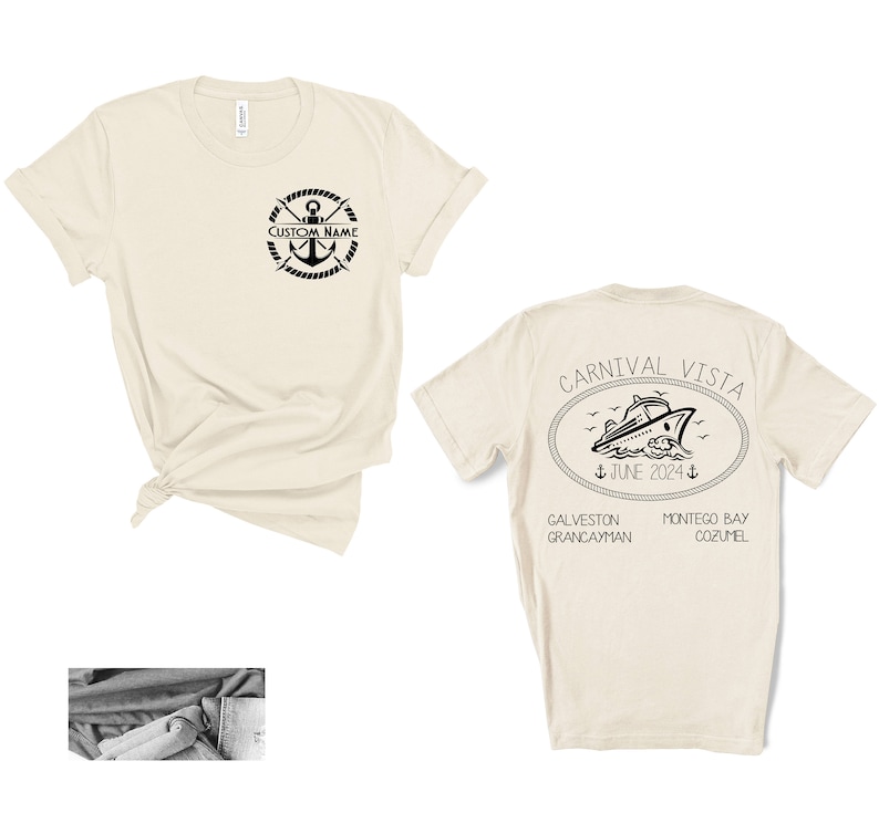 a white t - shirt with a picture of a boat and anchor on it