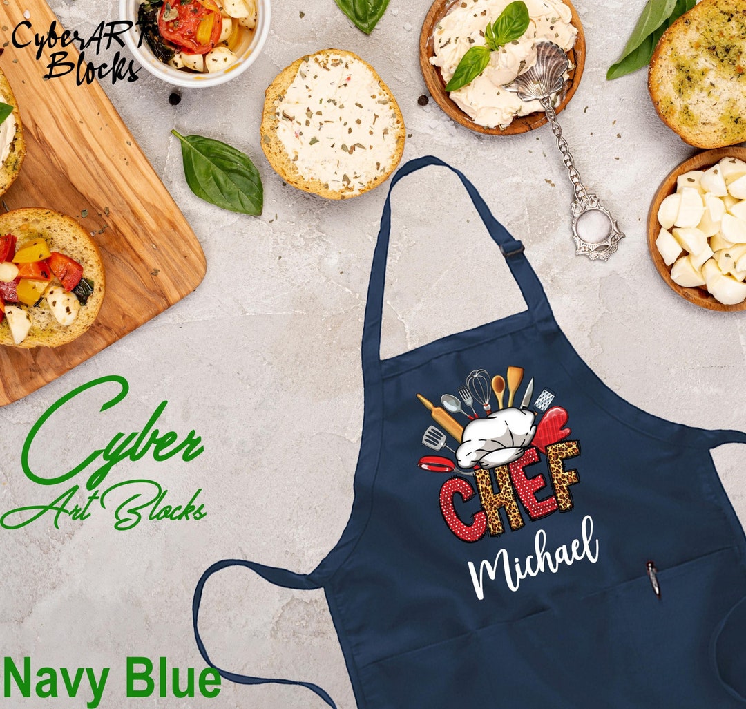 Customized Apron, Chef Printed Apron, Printed Kitchen Apron for Women ...