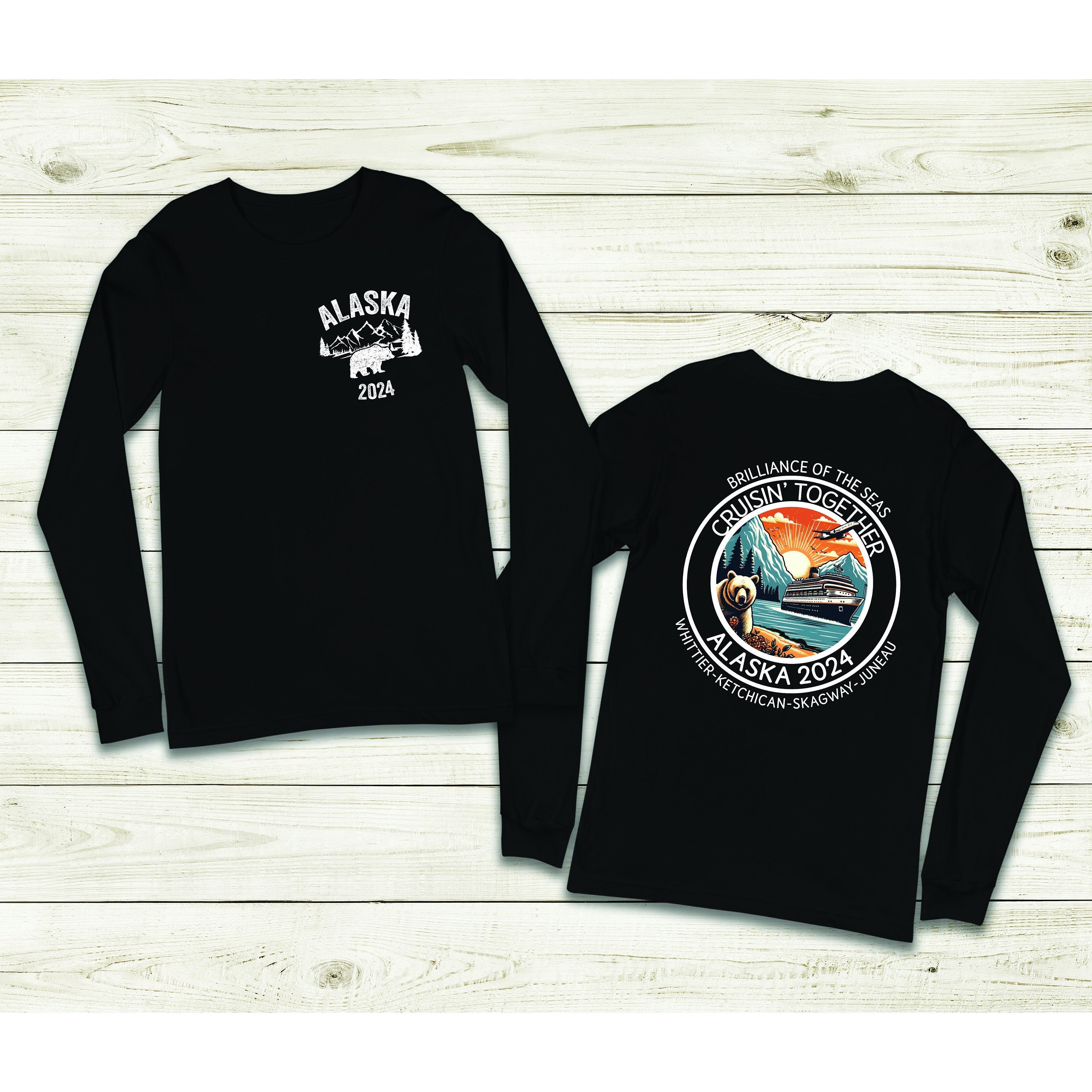 Custom Alaska Cruise Long Sleeve Shirt, Alaska Cruise Kids TShirt, Front Back Custom Family Cruise Shirts, Family Matching Cruise Shirt