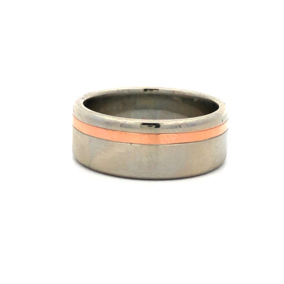 Estate White and Rose Gold Band in 14kt - image 1