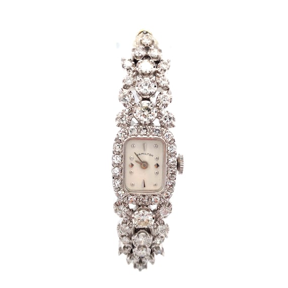 Vintage Hamilton Ladies  Dress Watch with Diamond… - image 1