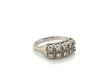 Vintage 1950's Diamond Anniversary Band in 14kt White Gold