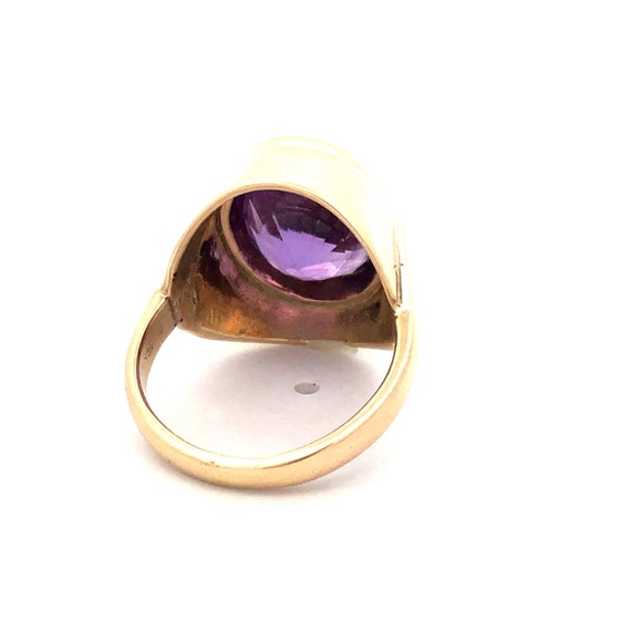 Estate 4ct Amethyst Bezel Ring in 18kt - image 3