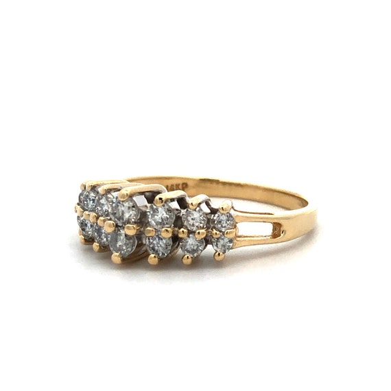 Vintage Diamond Chevron Cluster Ring in 14kt Gold