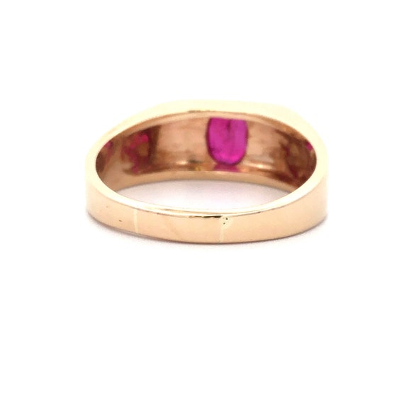 Estate Men's Ruby Solitaire Ring in 14kt Yellow G… - image 4