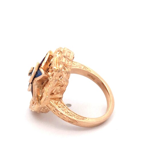 Estate Eastern Star Masonic Ring in 10kt Gold - image 3