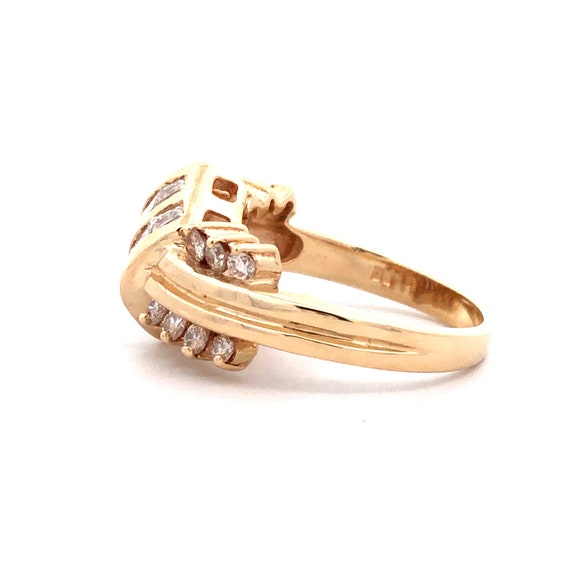 Vintage Diamond Bow Tie Knot Ring in 14kt Gold - image 2