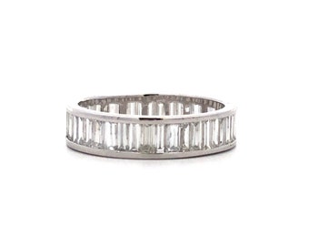 Estate Baguette Cut Diamond Eternity Ring in Platinum