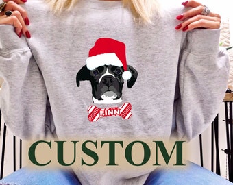 CUSTOM Dog Christmas Crewneck | Christmas Gift | Festive Crewneck | Holiday Crewneck