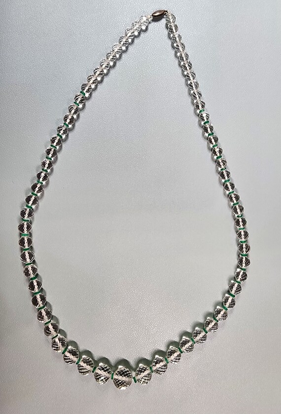 Vintage Czech Crystal Bead Necklace 26" Exceptiona
