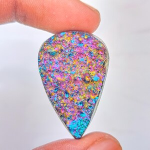 Titanium druzy doublet  gemstone,good quality,size_34x22x9 mm carat_49.50 wholesale price and extra gift.