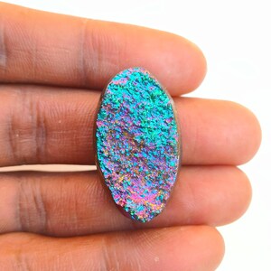 Titanium druzy doublet  gemstone,good quality,size_30x18x10 mm carat_48.70 wholesale price and extra gift.