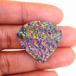 Titanium druzy doublet  gemstone,good quality,size_27x27x9 mm carat_47.30 wholesale price and extra gift.