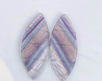 Edelstein Fluorit Paar,100% natürlich,Carbin Fluorit,gut poliert,Größe-48x20x4mm Karat-67.80 Bester Preis.