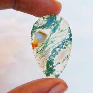 Moss agate pendant size,100%natural, beautiful moss agate, gemstone size_37x23x4 mm carat_23.30 wholesale price,and extra gift.