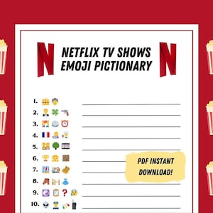 TV Show Emoji Pictionary | Printable Party Games