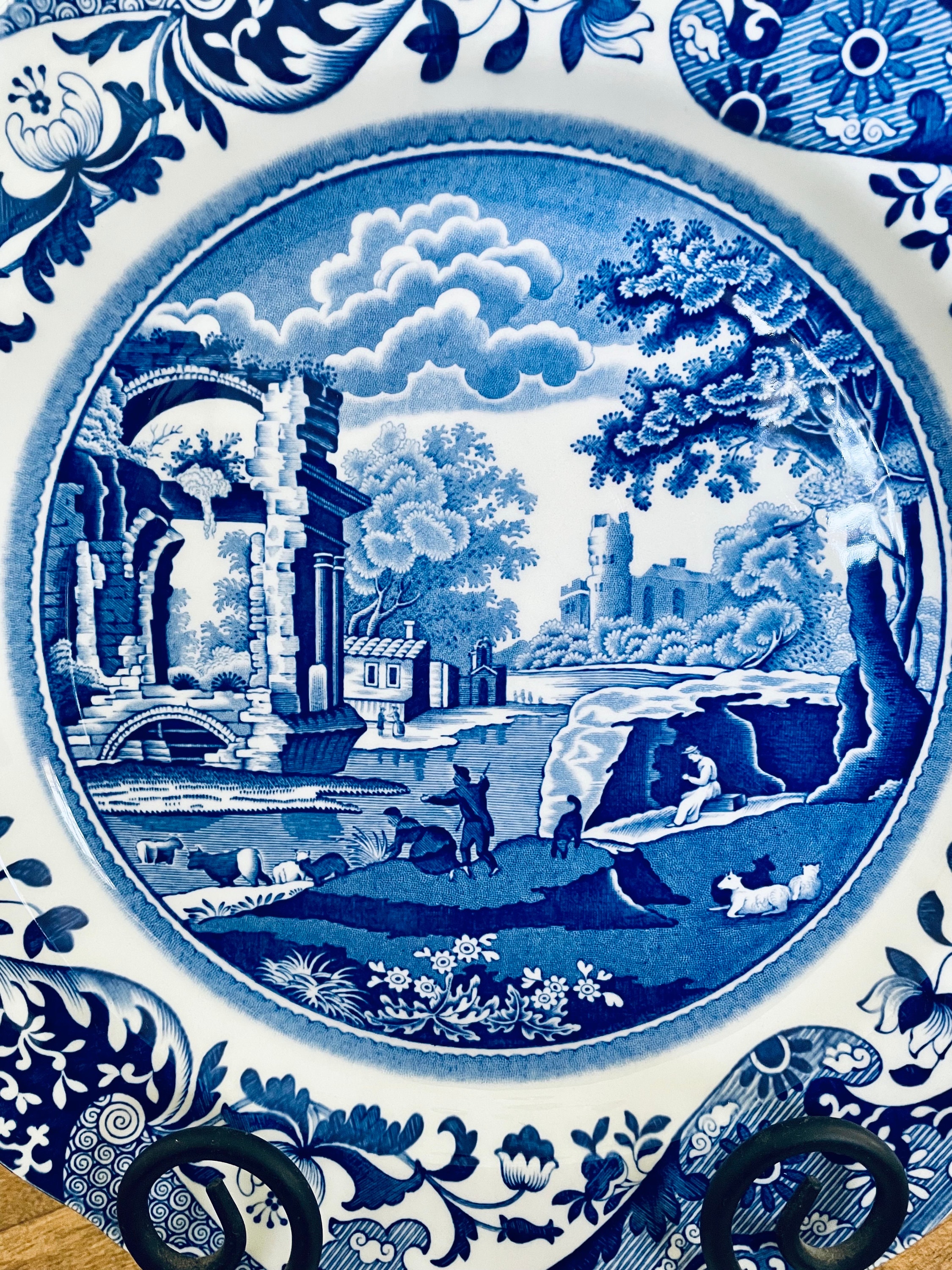 Vintage Spode Blue Italian Dinner Plates Etsy Canada