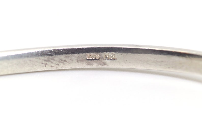 Silver bangle 925 Scandinavia design, matted & curved shape 17 cm Hermann Siersbol H.S image 2