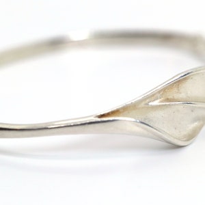 Silver bangle 925 Scandinavia design, matted & curved shape 17 cm Hermann Siersbol H.S image 5