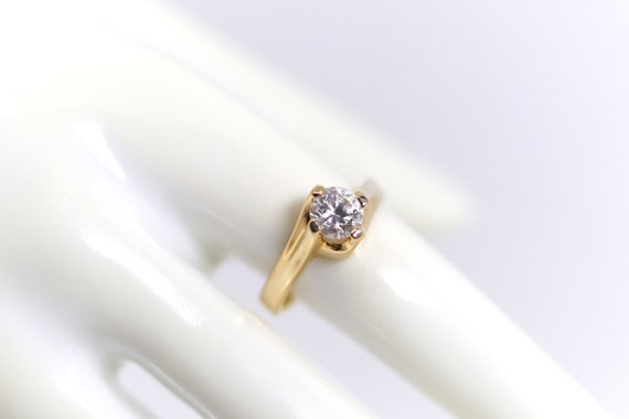 925 DQCZ Sterling Silver Ring Gold-plated Zirconia Solitaire