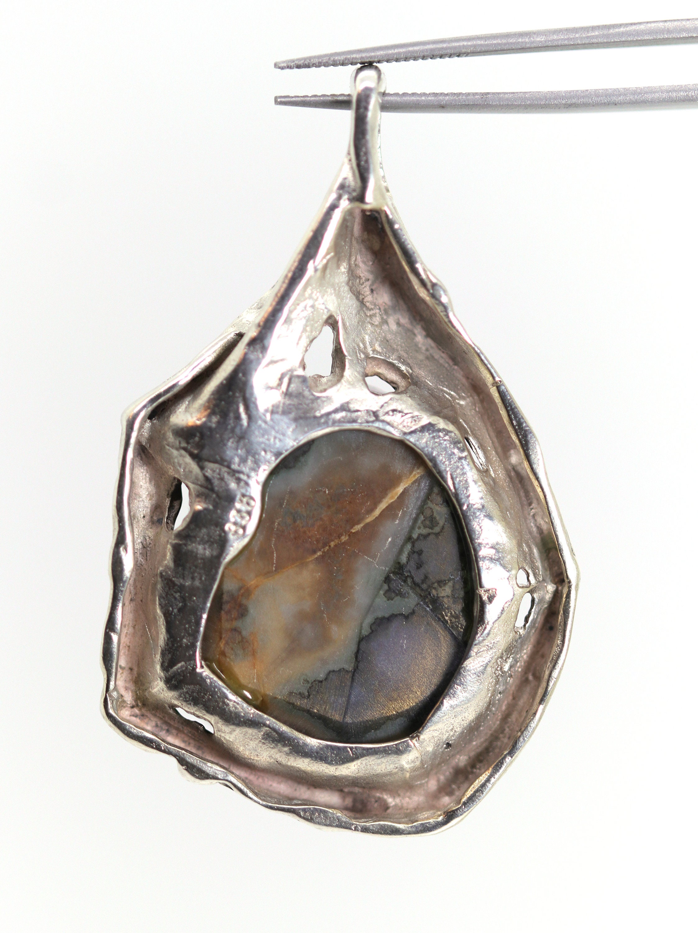 Pendentif Argent Massif 925 Avec Améthystes - Neuf Sans Emballage, Pierres Griffées