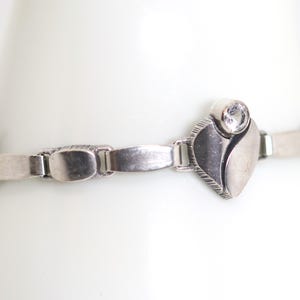 Vintage Karl Laine Finland 1988 bracelet rock crystal sterling silver 925, L: 19.5 cm