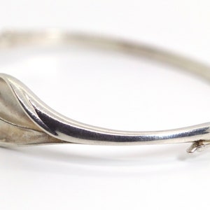 Silver bangle 925 Scandinavia design, matted & curved shape 17 cm Hermann Siersbol H.S image 4