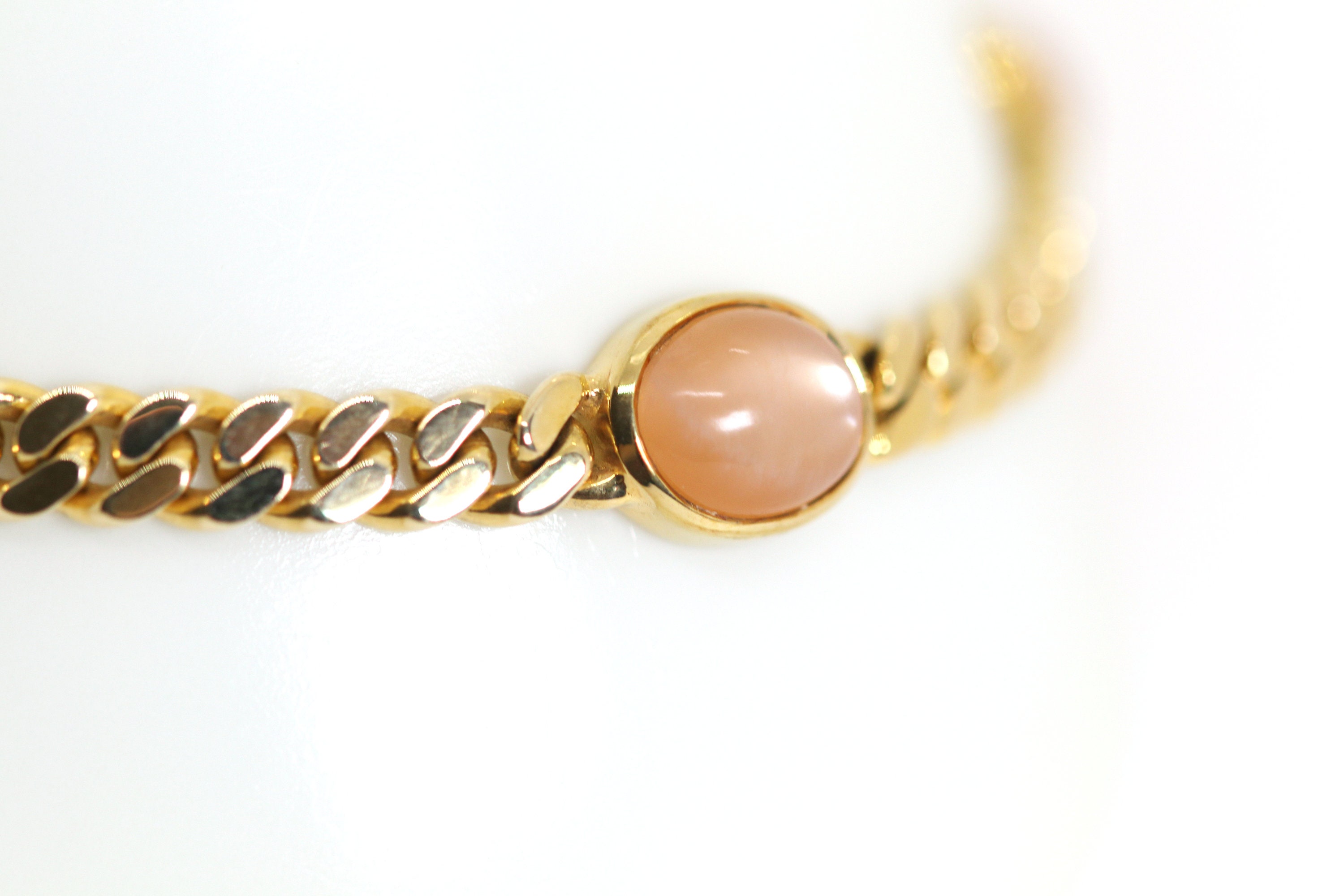 クラシック 585 / 14kt イエローゴールド リンクブレスレット + ローズ