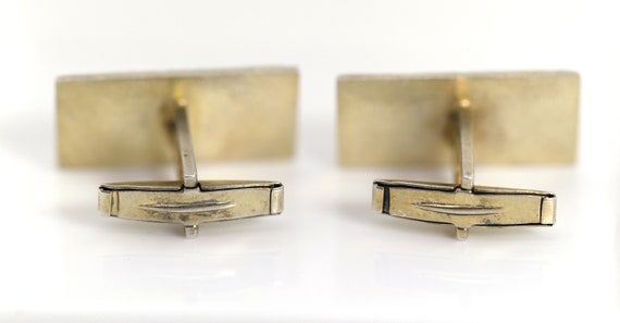 Vintage 835 silver cufflinks retro design gold-pl… - image 4