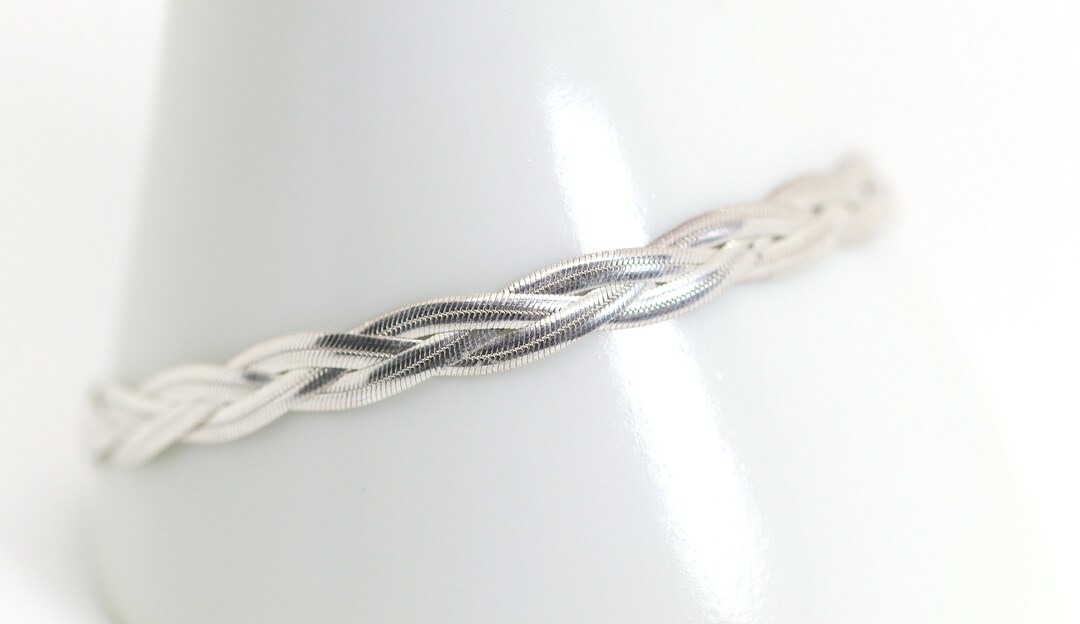 925 ITALY BIB, Snake Chain Braided Women's Bracelet, L: 18