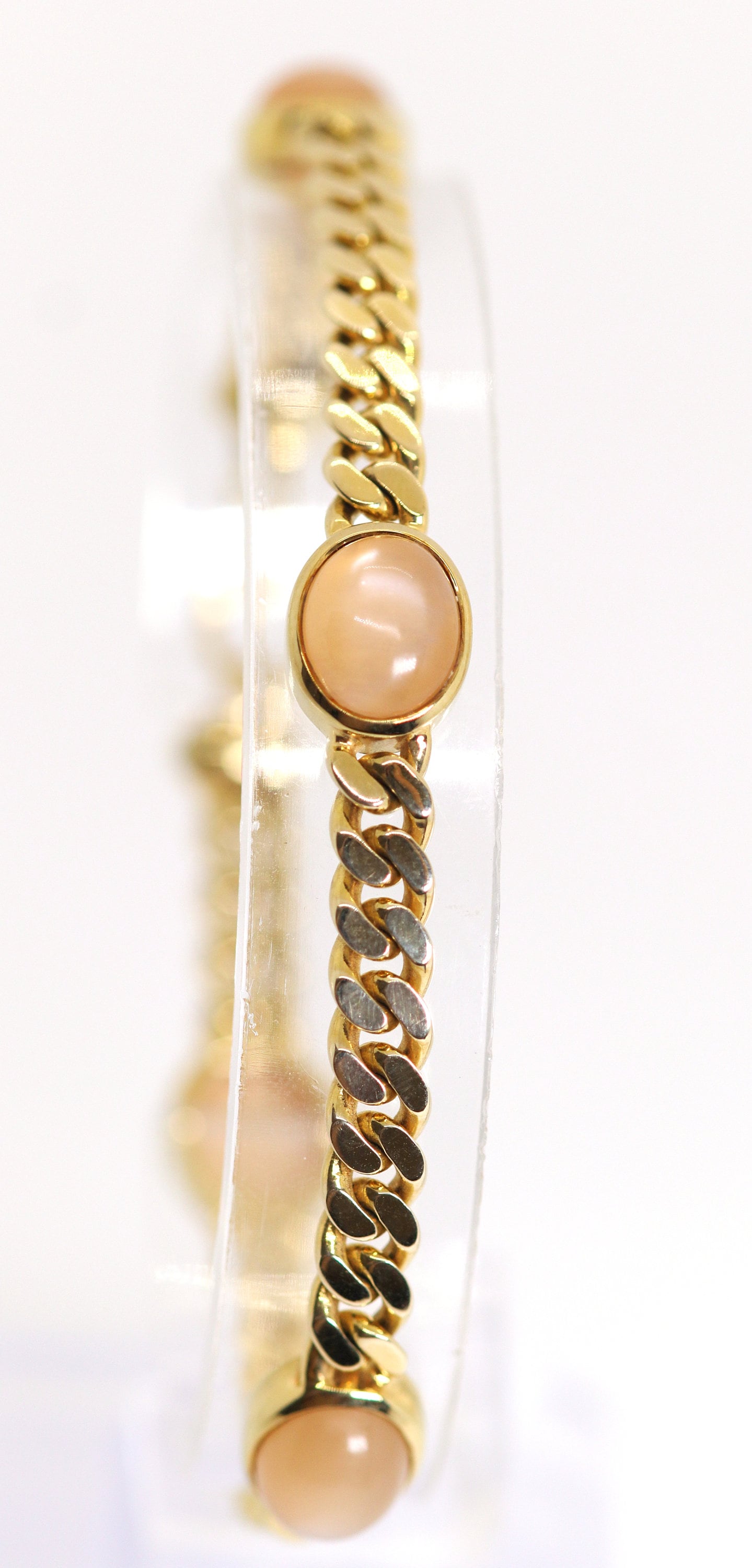 クラシック 585 / 14kt イエローゴールド リンクブレスレット + ローズ