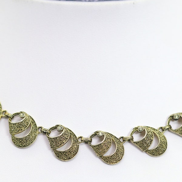 Theodor FAHRNER original necklace 1940-1950s vintage 925 silver + marcasite