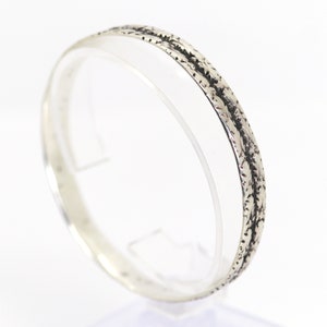 Vintage 800 silver bangle, master hallmark, organic natural style, L: 21 cm