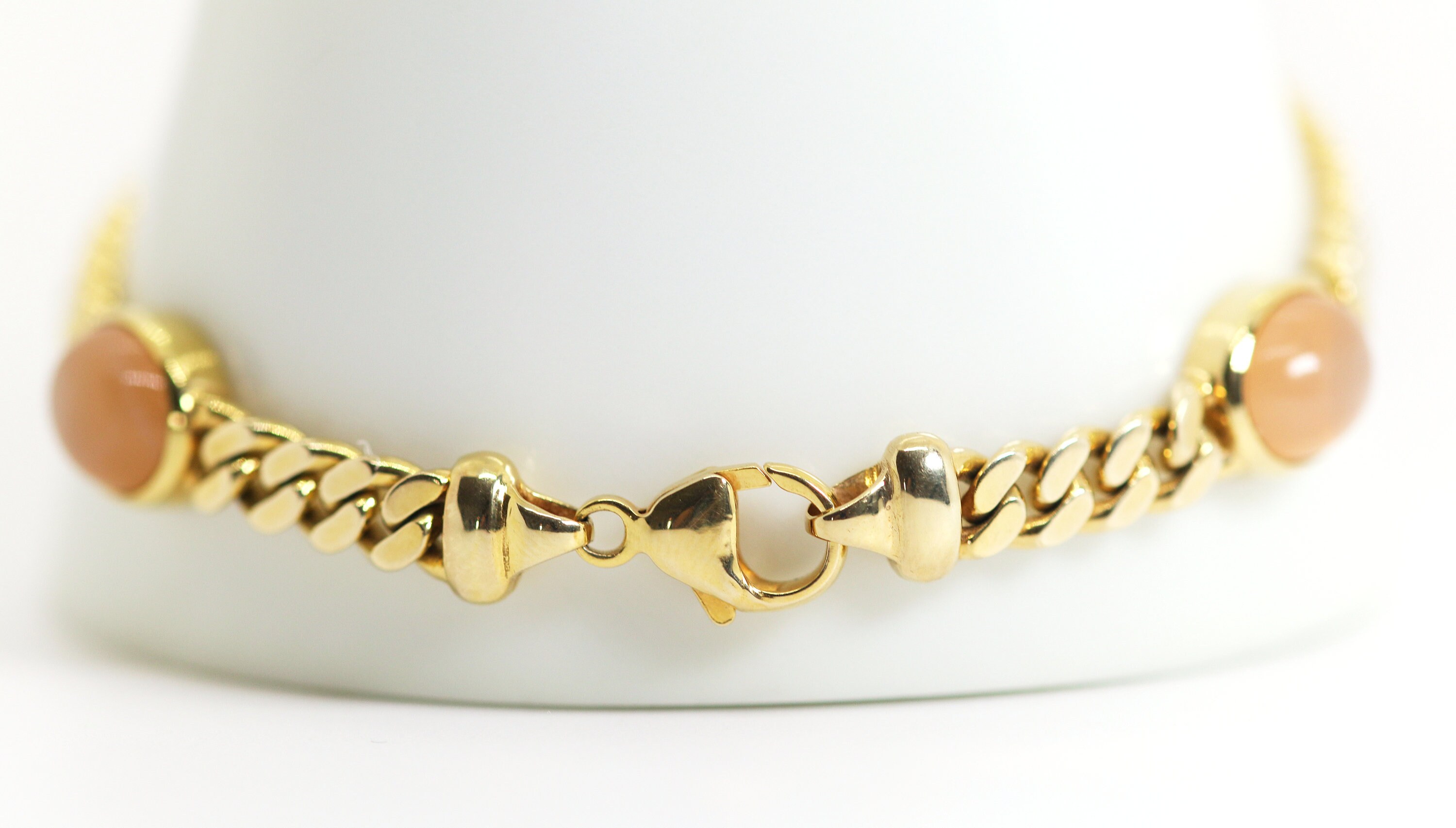 クラシック 585 / 14kt イエローゴールド リンクブレスレット + ローズ