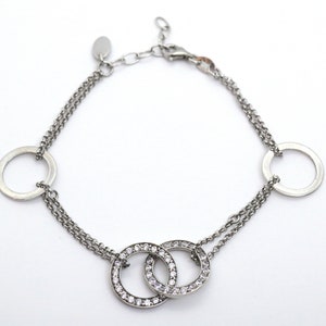 Tom Tailor silver bracelet (925) + zirconia stones, length: 22 cm