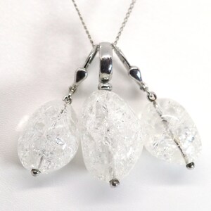 Set pendant + earrings, rutile quartz, sterling silver 925 -MDI, + chain 50 cm