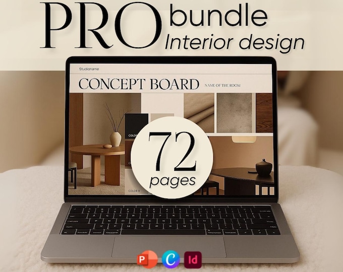 Contemporary Interior Design Template Bundle, Client Presentation ...