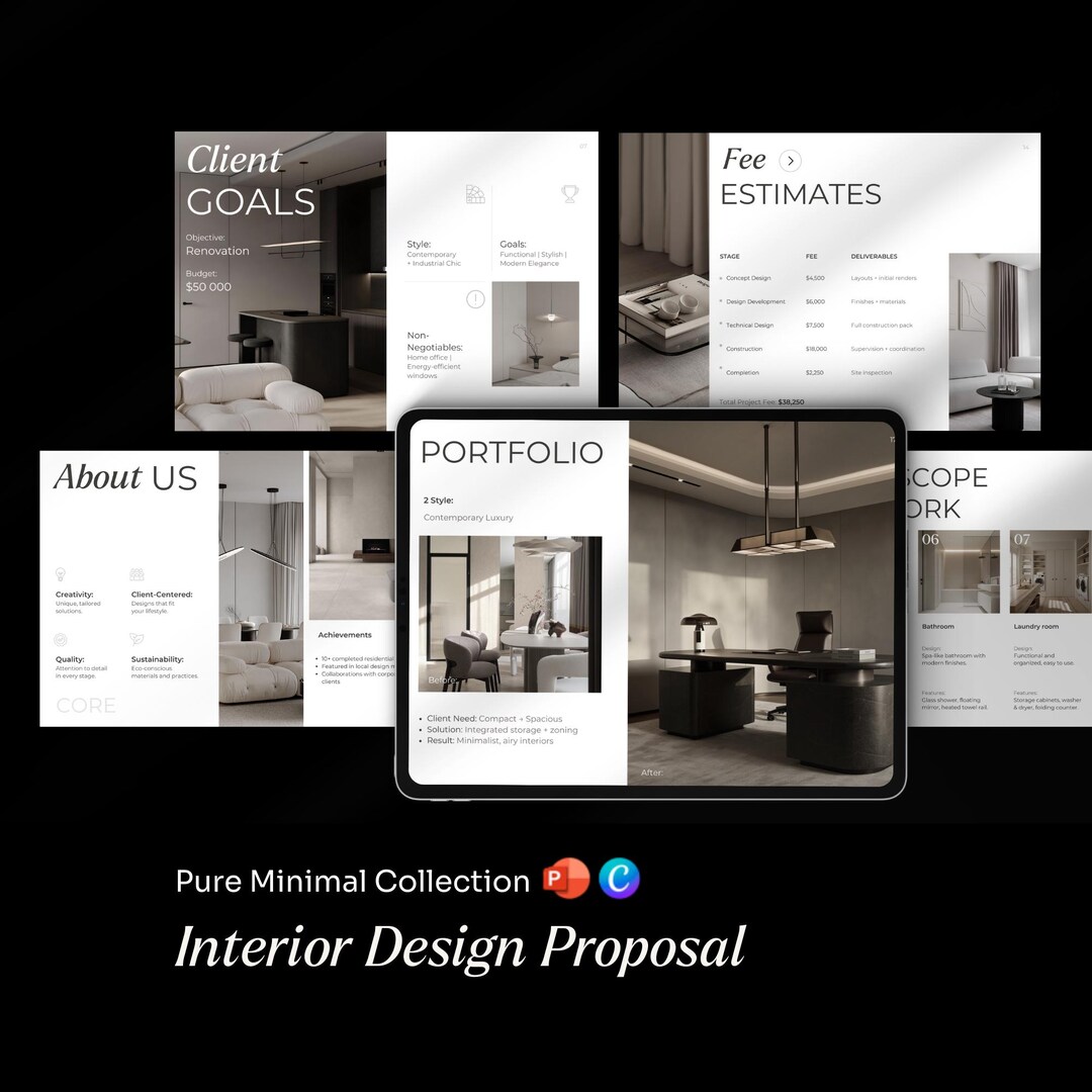 Interior Design Proposal Template, 21 Pages, Editable Client Proposal ...