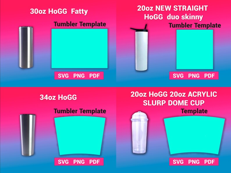 Hogg Tumbler Template SVG Bundle Set 2 Sublimation Templates Etsy