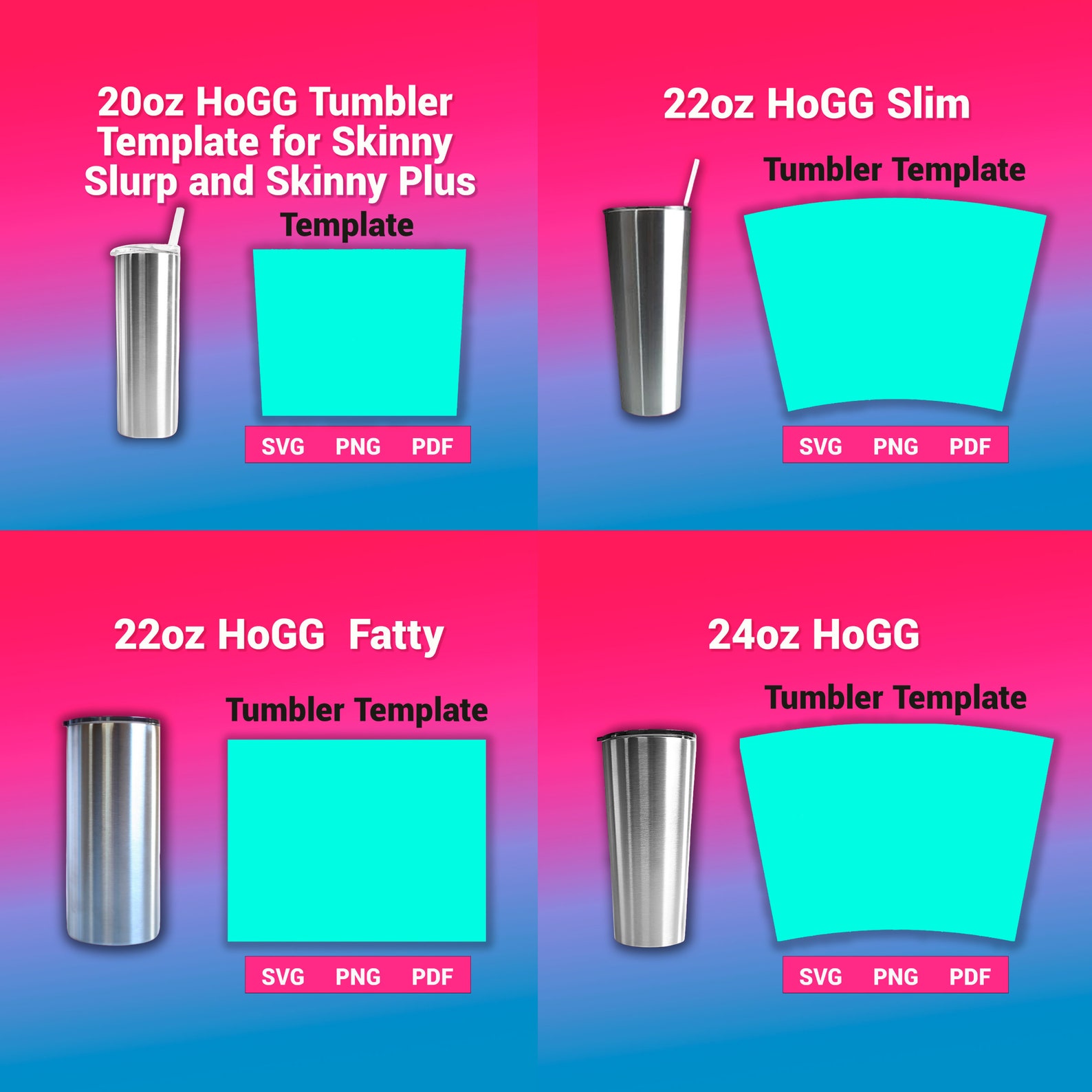 Hogg Tumbler Template SVG Bundle Set 1 Sublimation Templates Etsy