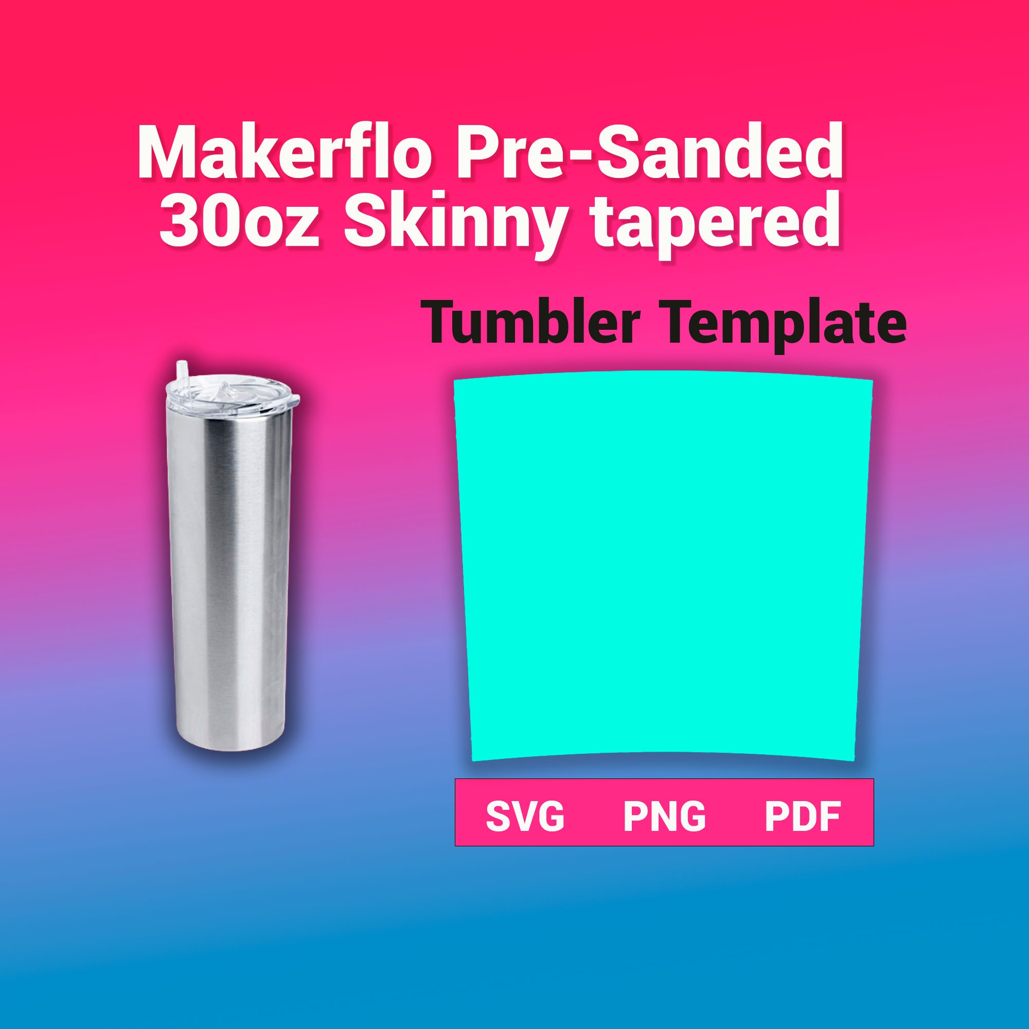 MakerFlo Crafts Skinny Tumbler, Sublimation, 14oz