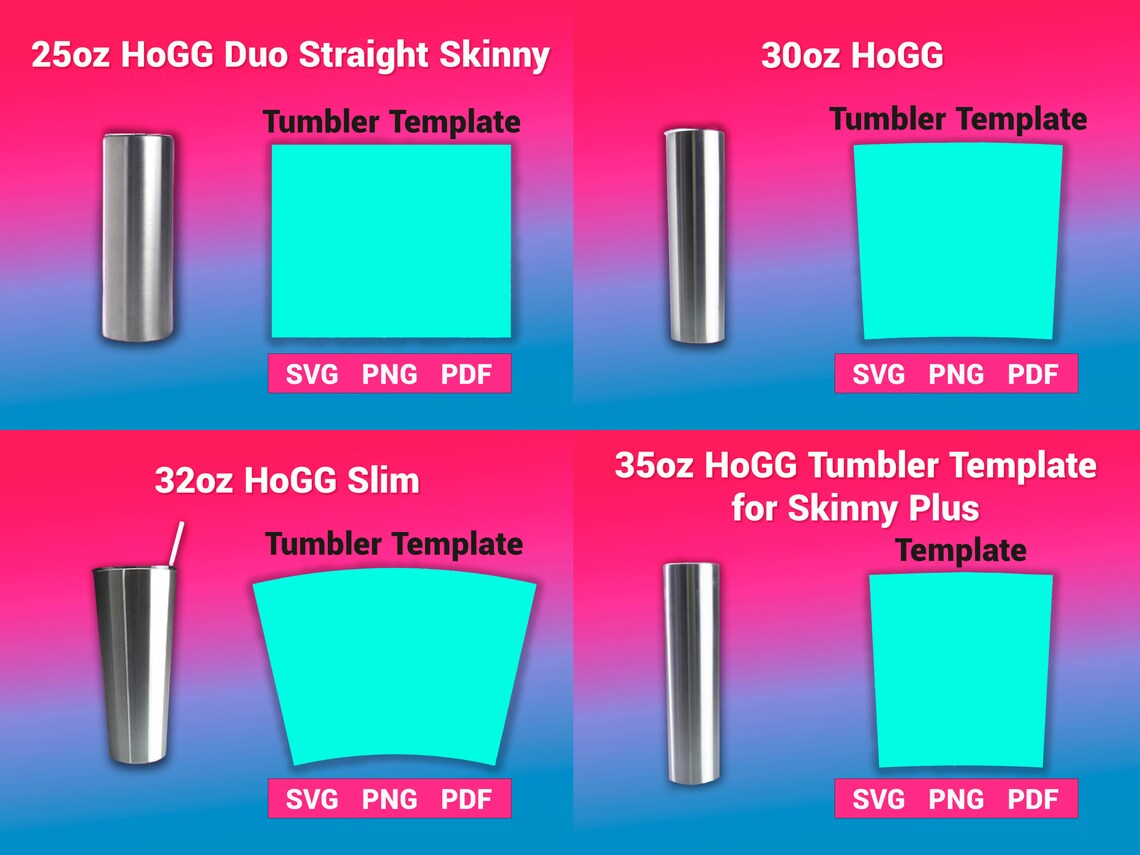 Hogg Tumbler Template SVG Bundle Set 1 Sublimation Templates Etsy