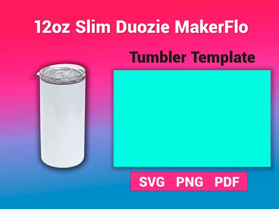 12 oz Makerflo Slim Duozie tumbler template Sublimation wrap
