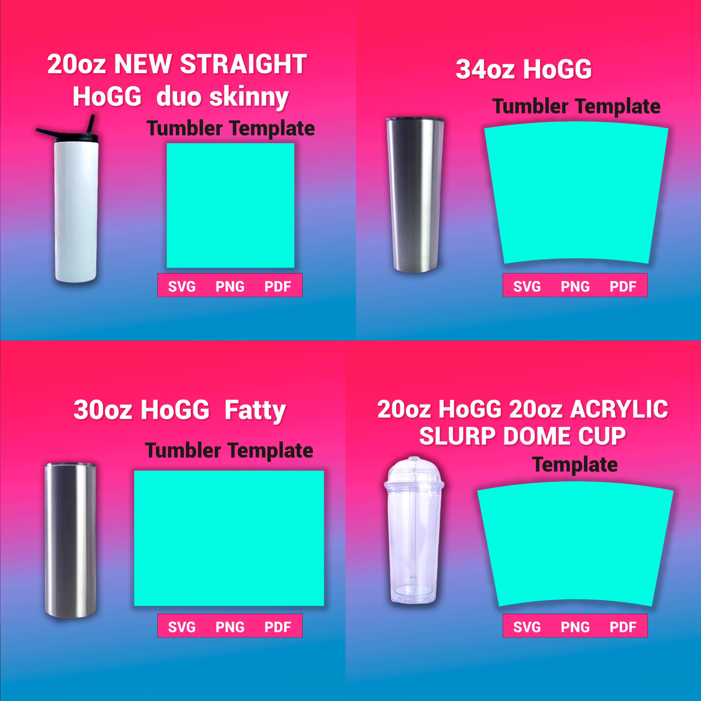 Hogg Tumbler Template SVG Bundle Set 2 Sublimation Templates Etsy