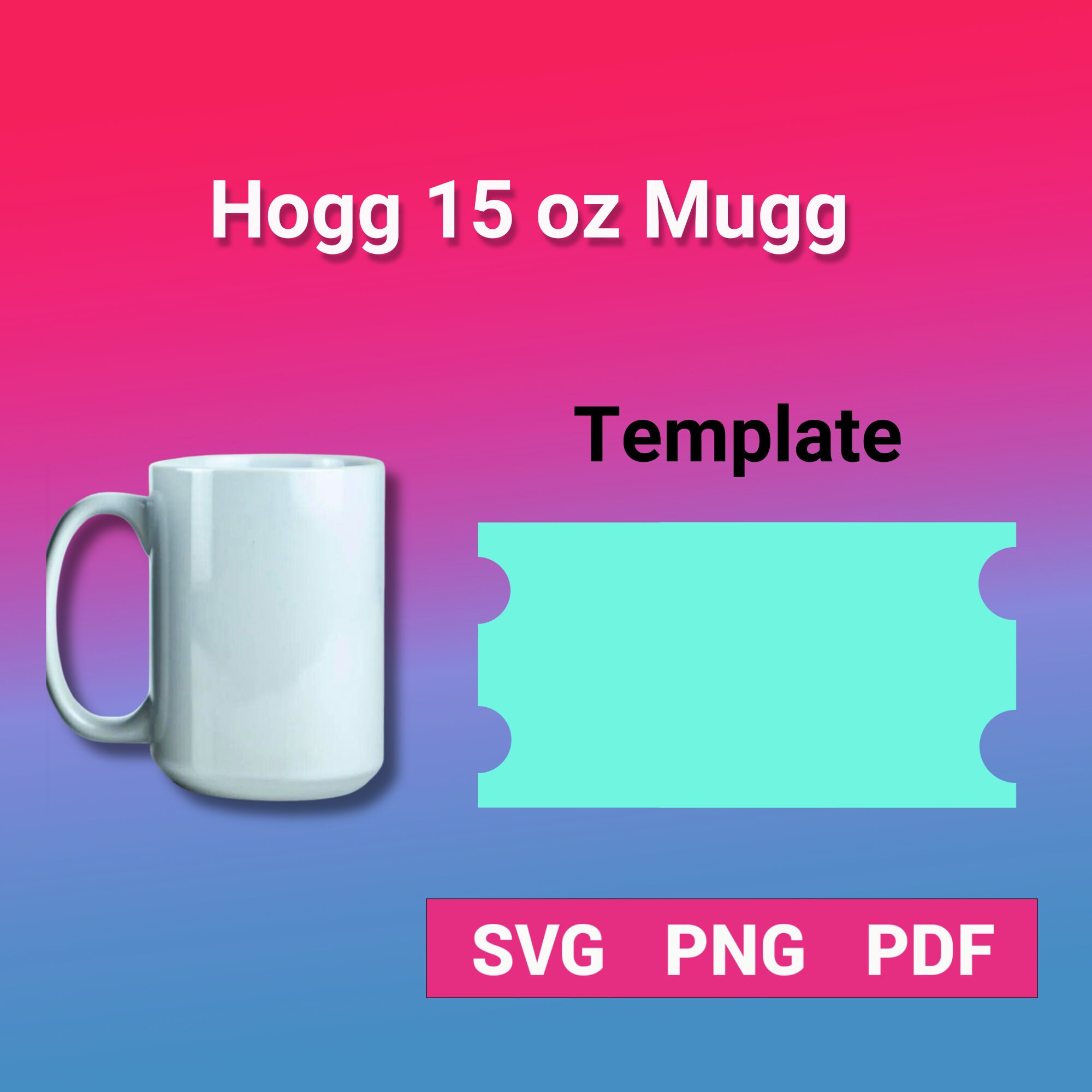 15 Oz Hogg Tumbler Template Sublimation for Use Silhouette and Etsy