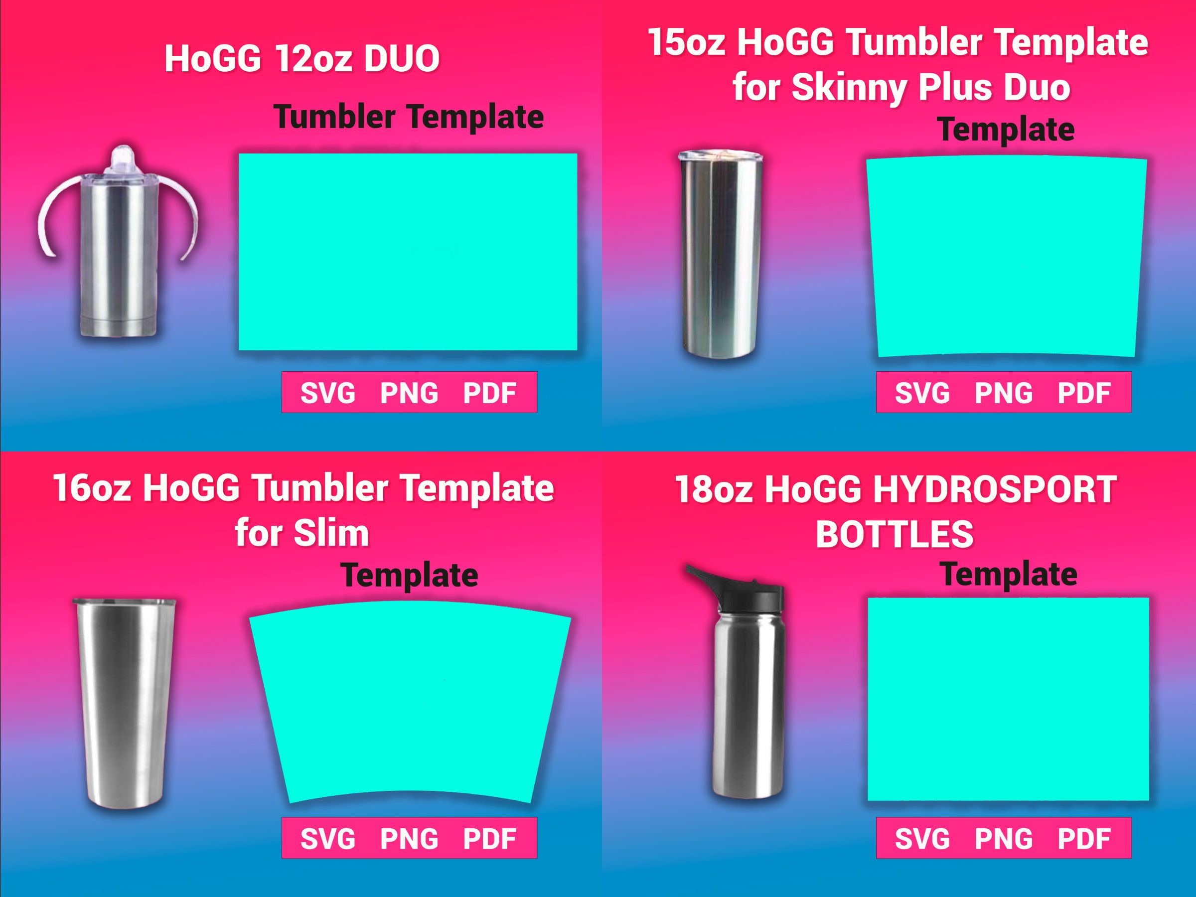 Hogg Tumbler Template SVG Bundle Set 1 Sublimation Templates Etsy UK