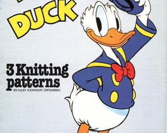 Vintage Gary Kennedy Donald Duck Jumpers Knitting Pattern PDF