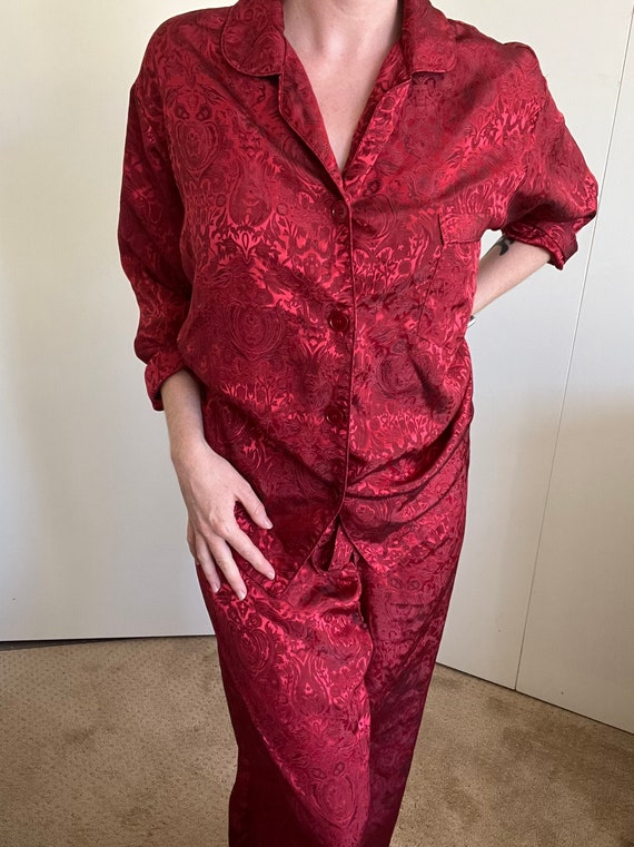 Red satin Victoria’s Secret pajama set