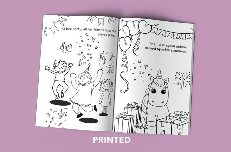 Personalized Coloring Book Party Favor Customized Coloring Etsy