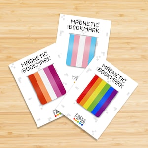 Segnalibri magnetici in carta plastificata con bandiera dell'orgoglio / Segnalibri LGBTQIA+